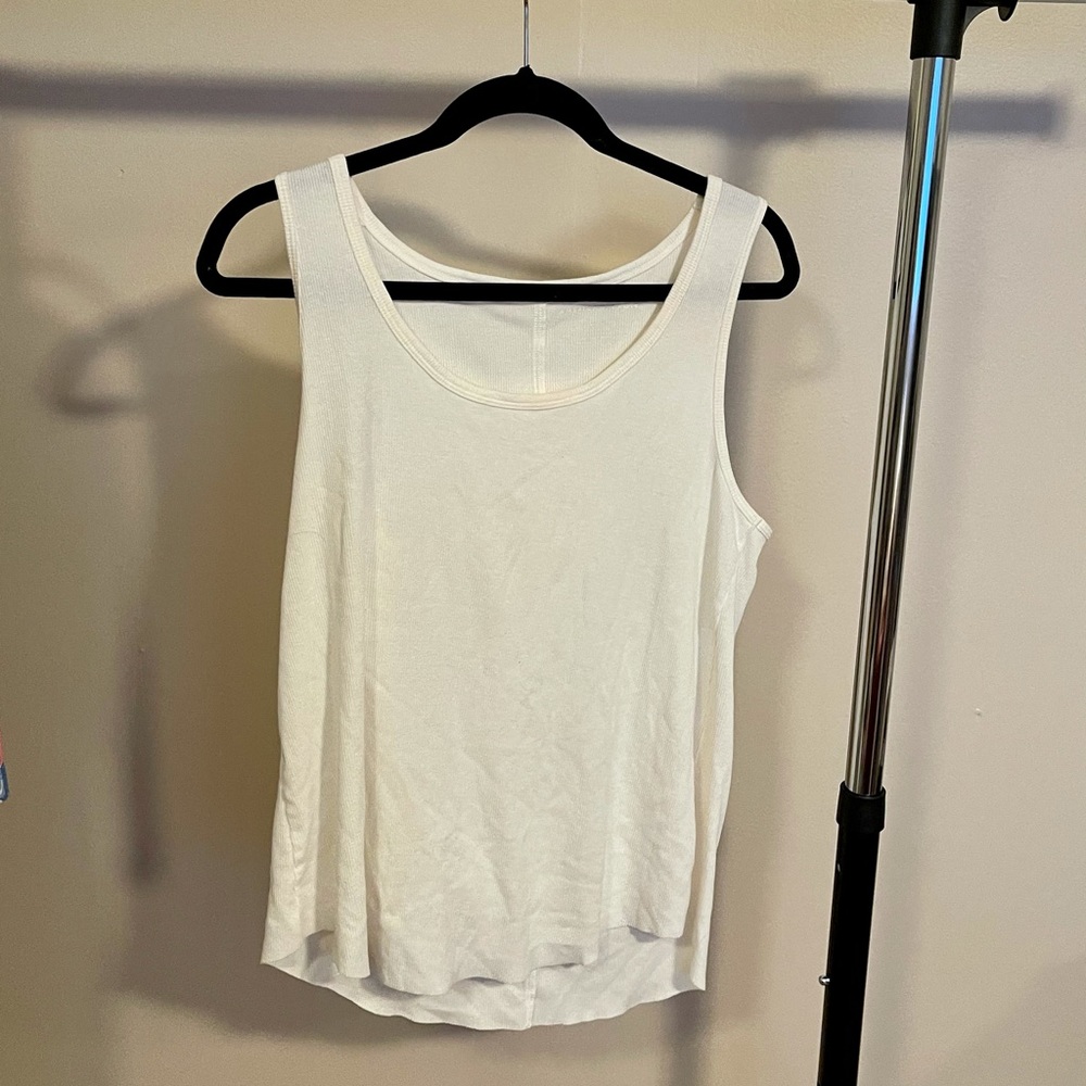 AMERICAN EAGLE white ribbed loose tank top - M